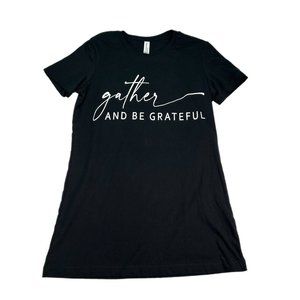 Womens Shirt Large L Black Short Sleeve Fitted 100% Cotton Handmade Grateful